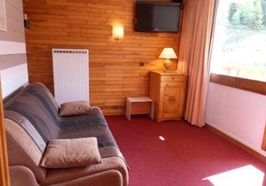 100m from ski slopes, 6th floor, swimming pool, balcony, tv, ski locker, 28m², La Plagne