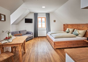 38 m2 apartment on the upper floor, 1 room + bathroom/WC, 1 to 4 people