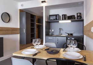 50m from ski slopes, 9th floor, view mountain, balcony, tv, 28m², Les Arcs