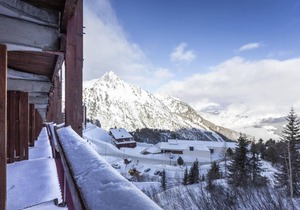 50m from ski slopes, 9th floor, view mountain, balcony, tv, 28m², Les Arcs