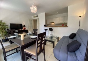 Charming 2-Bedroom Apt, 10min Walk to Beach, Terrace & Private Garage in Juan-les-Pins
