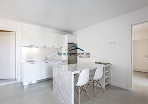 Minimal apartment with a swimming pool and sea view