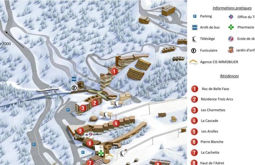 Arc-1600 Apartment | 150m from resort center, 1st floor, balcony, parking, tv, ski locker, 42m², Les Arcs