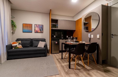 Centro Apartment | AION suítes 104 - Compacto e luxuoso Loft - Rooftop com piscina e academia - À poucos passos da praia