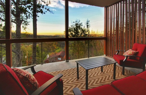 Chalet Village North Cabin | AMAZING 4 Suite Cabin w/VIEWS! Game Room! Theater! 3 Decks! Fire Pit! Hot Tub!
