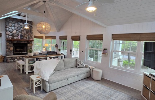 Michiana Cottage | Bright Scandinavian-style cottage with large, private wooded yard