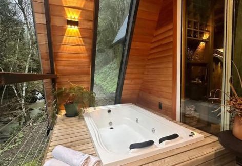 Vitor Meireles Ski Chalet | Chalé com Cachoeira