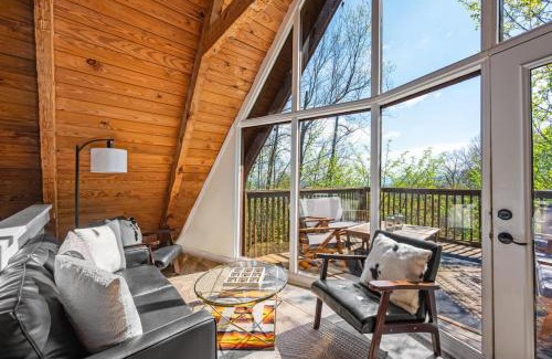 Chalet Village House | Charming A-Frame Cabin w Hot Tub & Mountain Views