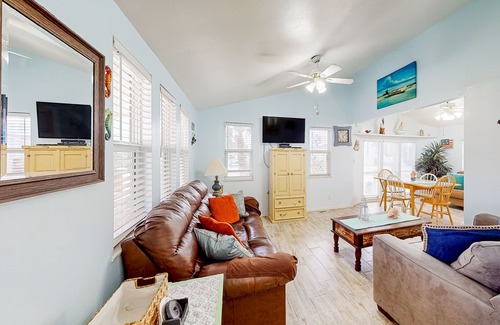Port Isabel Cottage | Dog-friendly cottage with shaded porch, pools, hot tubs, tennis & bay access