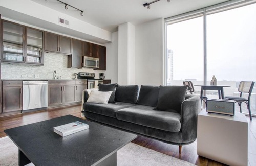 Waller Creek District Apartment | Downtown 1br w gym deck wd nr 6th St bars ATX-21