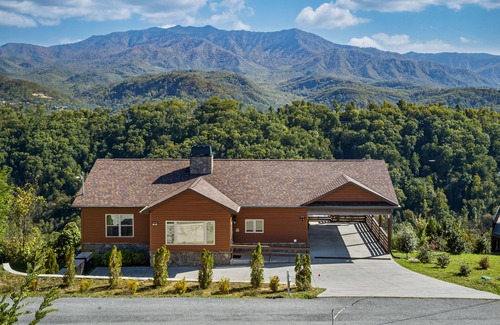 Chalet Village North Cabin | GORGEOUS Luxury Cabin! Staggering VIEWS! Theater! Gaming! HUGE Decks! Fire Pits!