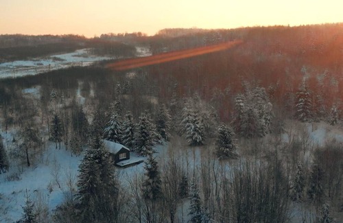 Vilnius County Ski Chalet | Hand made Off Grid forest Cabin Luna