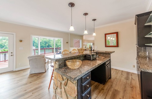 Steele Creek House | HUGE Lake Mansion w/Beach + 2 Great Rooms + Movie Thtr + Dock + Boat Avail