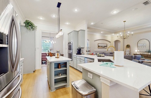 Sachse House | Luxurious home w/sparkling private pool, large yard w/games, & Pack N Play
