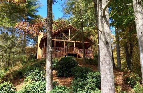 Brevard Cabin | Luxury Cabin Overlooking Large Trout Pond on Former Summer Camp. Come & Play