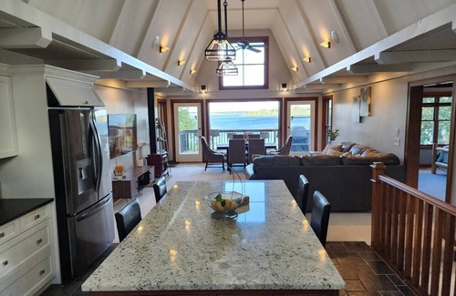 Nisswa Cabin | Luxury Lakefront Retreat:Hot Tub, Game Room, Views