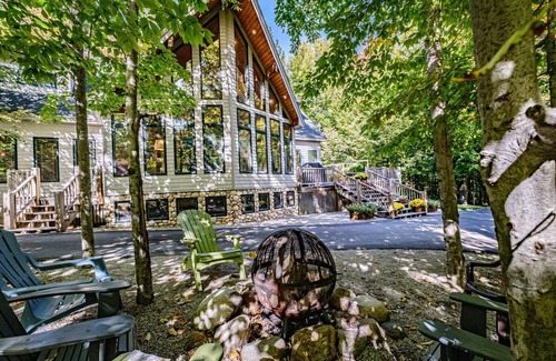 Sunday River Area House | Mountain House: Walk to Ski Trails! Hot Tub, Game Room, Ultimate Kitchen