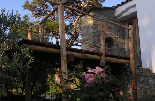 Armenistis Cottage | Old farmhouse, spacious open kitchen, a room with two single beds and a bedroom with a double bed in the shed next to the house; bathroom with toilet and shower