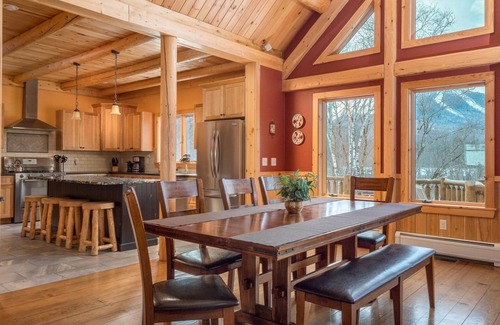 Sunday River Area House | Rediker Retreat- Authentic Riverfront Luxury Log Home