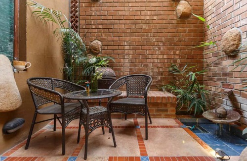 Domlur House | Relax in centrally located quiet terrace floor ensuite room in trendy eco-villa