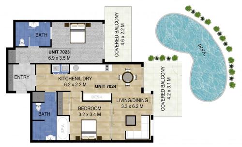 Kingscliff Apartment | Salt&Pepper Sanctuary - Plunge Pool Resort Apartment by uHoliday - 2BR, 1BR and Studio Hotel Room configurations available