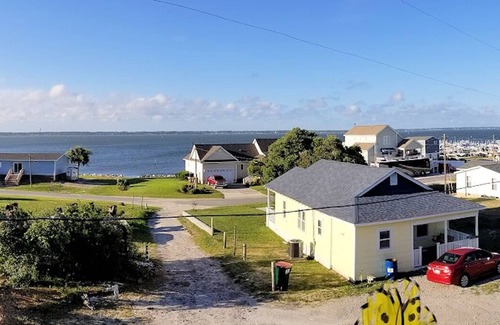 Salter Path House | Sound view beach retreat w/best of Island Life! Pets/Family welcome!