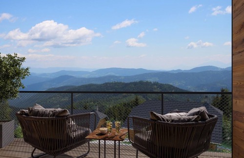Albeck House | Tomtegl-Bergchalet No.4 mit Privatsauna, Infinitypool, Kamin, Fitnessraum, 1500m Seehöhe