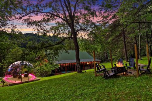 10-Acre Cabin Sauna, Hot Tub, Game Room, Stargazing Dome, EV, BBQ