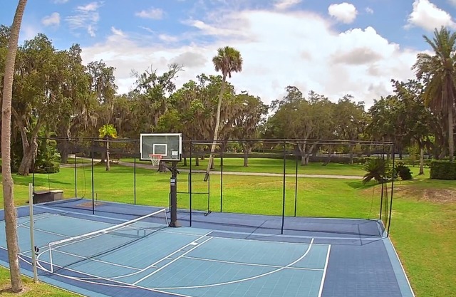 2-bedrooms 2-baths with PICKLE BALL, TENNIS, BATTING CAGE, BASKETBALL, & POOL.