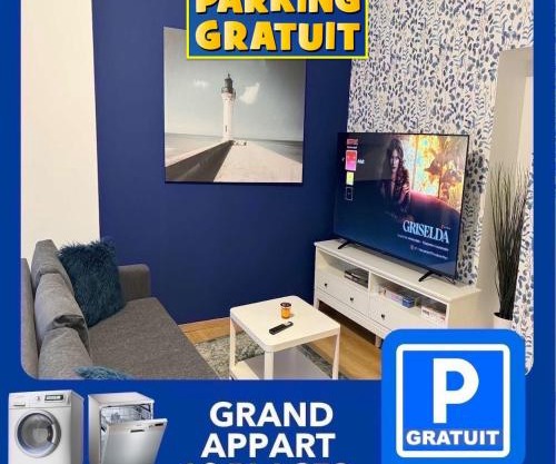 24 CHIC & COSY GRAND APPART 88m2 PARKING GRATUIT HYPERCENTRE NETFLIX