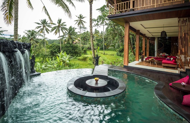 3 bedroom luxury villa resort w/private infinity pool overlooking rice fields!