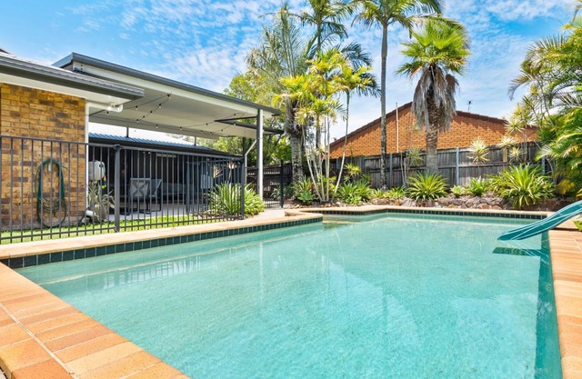 4 bedroom gem with a great outdoor area including pool and you can bring a small dog.