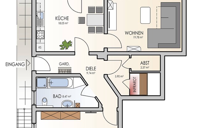 4-star vacation apartment for max. 3 adults + infant