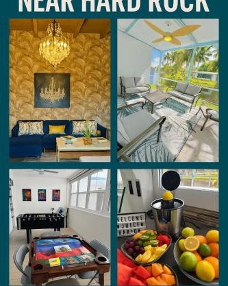 4bdrm Waterfront salt water Pool home with Outdoor theater Game Rm Make up vanities in every room Perfect for Game days and concerts trips to Miami Hard rock stadium and hotel 15 mins away
