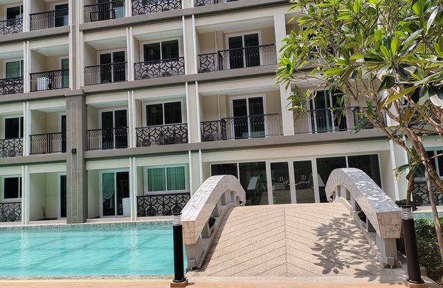 A beautiful pool view apartment