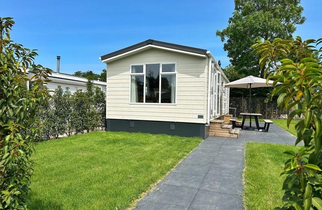 A brand new chalet, terrace with awning, very nicely decorated and free WIFI.