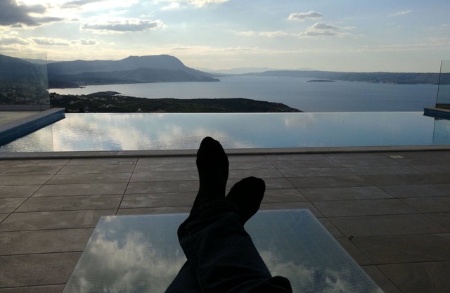 A breathtaking view of Souda-Chania bay and the White Mountains