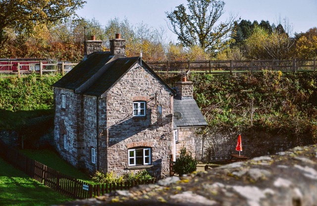 A canalside cottage, within Goytre Wharf on the Monmouthshire & Brecon Canal