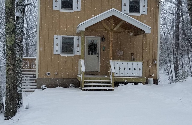 A Cozy House with a Winter Mountain View