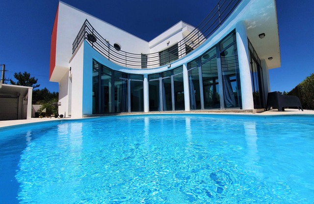 A great villa with a private pool and a marvelous view to a castle