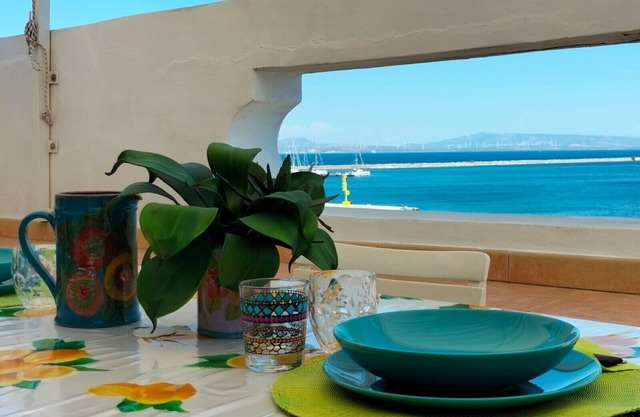 A terrace overlooking the sea
