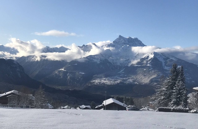A typical luxury chalet in the Swiss Alps