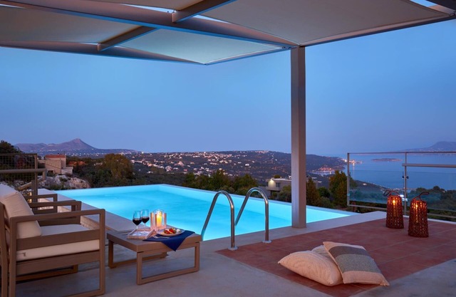 A unique large private villa with stunning sea views and two pools.