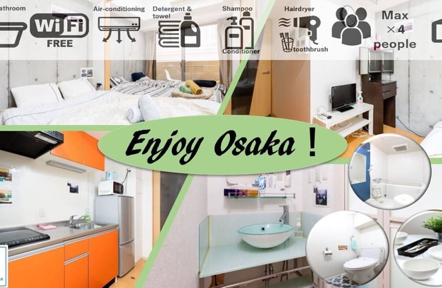 A215.Nihonbashi, Namba, Dotonbori near! Central Osaka. Near tourist spots. 1 minute walk from the station
