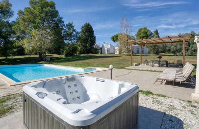 About 3,900 m from Campagnano di Roma is this large and beautiful villa with private pool with priva