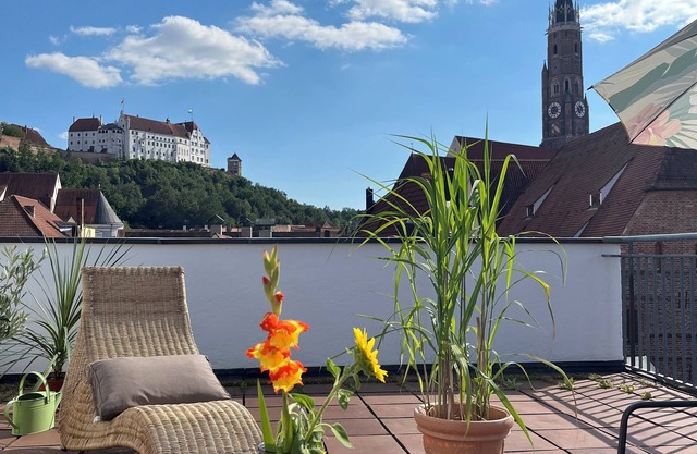 Above the rooftops of Landshut's old town