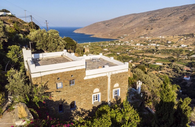 ANEZAS MANSION (stone-built traditional tower house Andros Island-Greece)