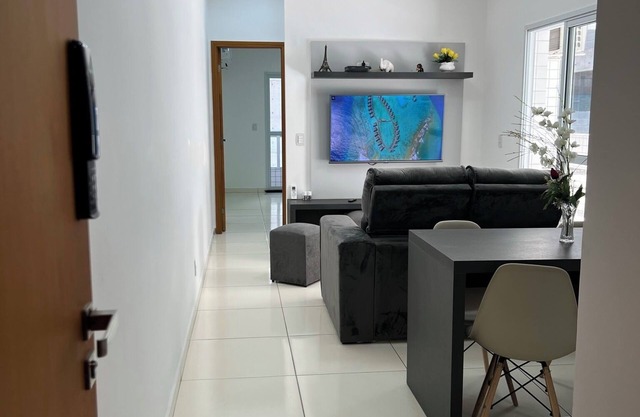Apartment with backyard and gourmet area Beautiful and cozy in Canto do Forte!