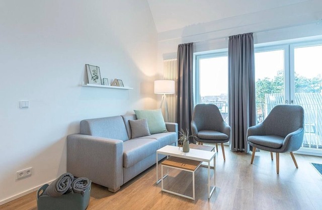 Apartment in Strandnähe mit Sonniger Süd-west-loggia, Badewanne & Sauna im Haus!