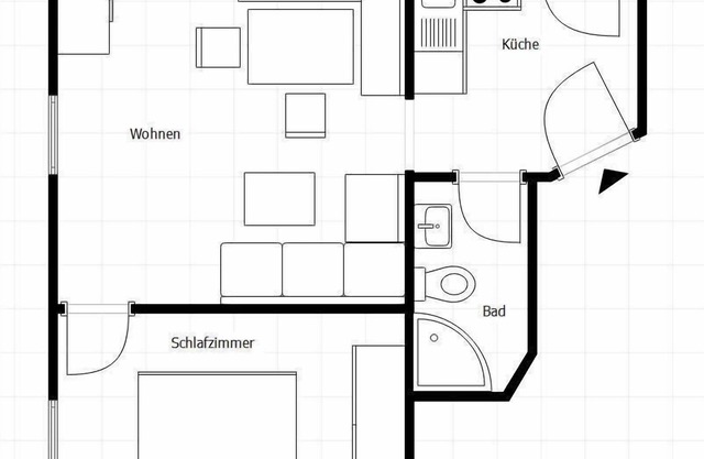 Apartment Talblick, 53sqm, balcony, kitchenette, WLAN